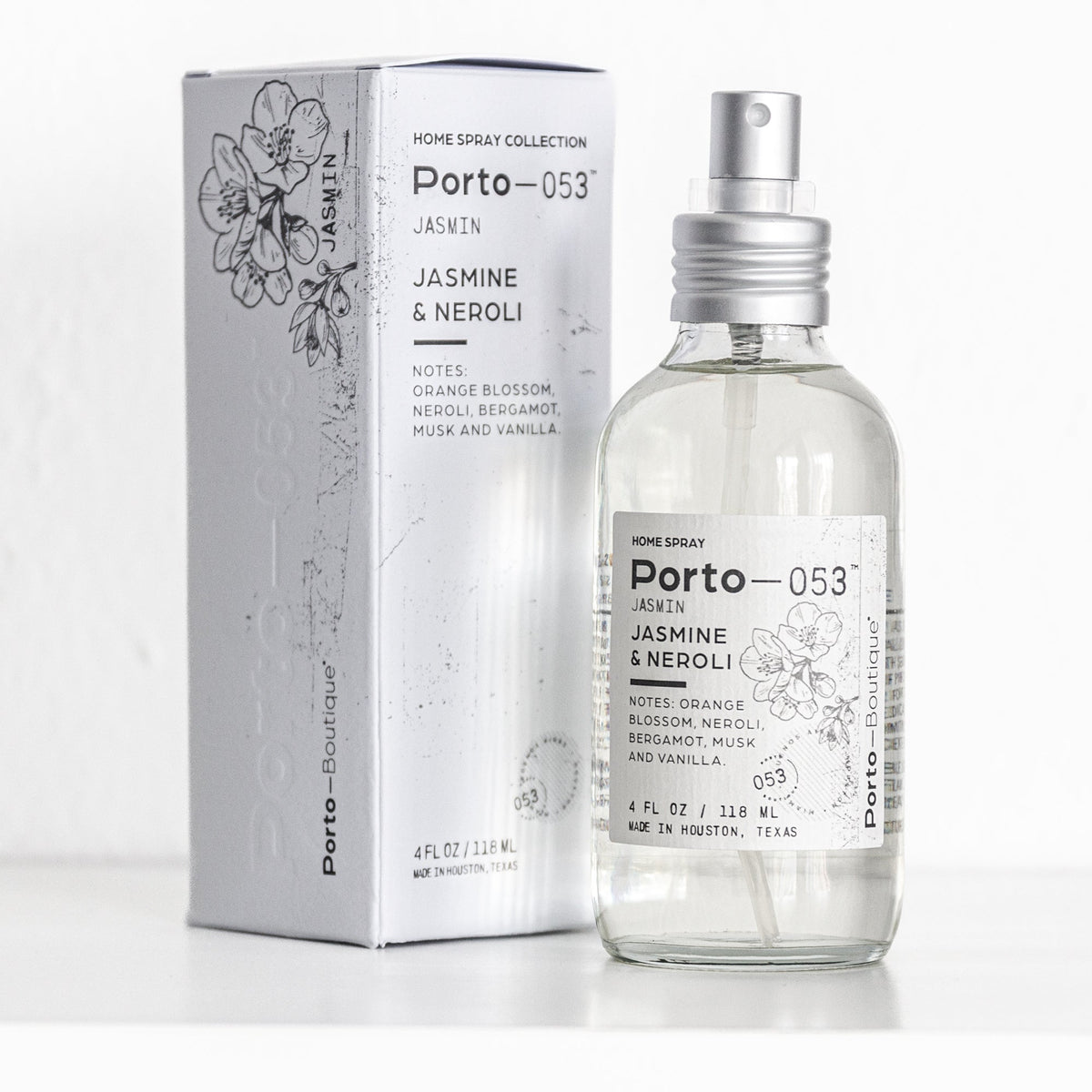 Porto-053 Jasmine & Neroli room spray with its box